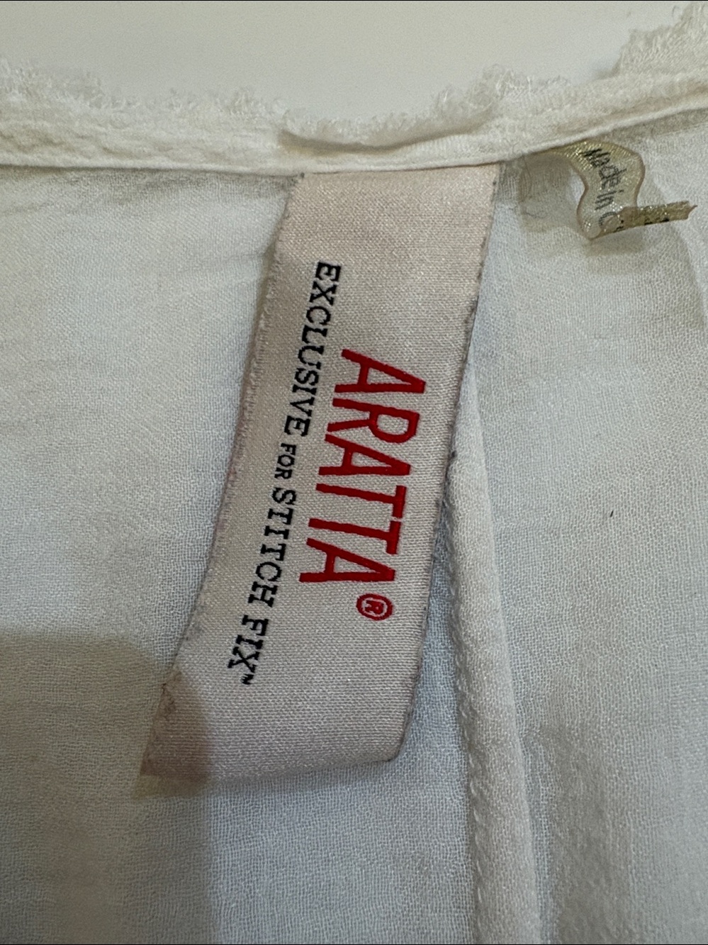 Aratta Off White Top with Detail Medium - Picture 2 of 4